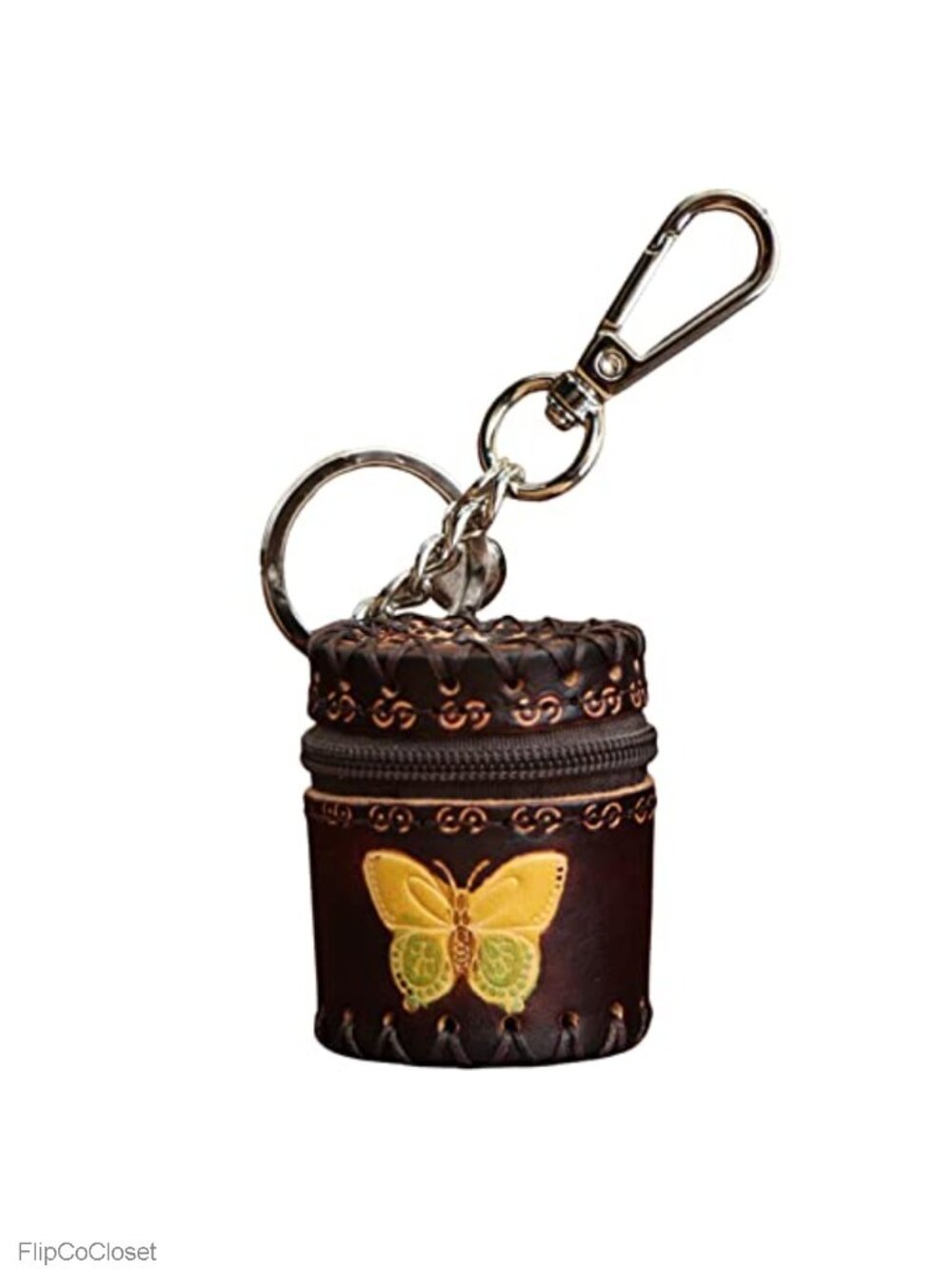 Handmade Mini Leather Bucket Pendant Jewelry Storage Box Bag Charm